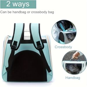 Hello Cat Nylon Pet Backpack, Large Capacity Foldable Travel Carrier with Zipper Closure, Easy Access for Cats and Small Dogs, Pet Travel Bag with Handle for Puppies and Kittens(PINK)