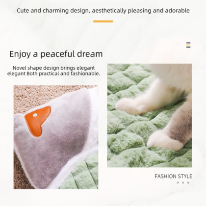 Thickened Pet Sofa Bed M Size 50x35cm Coffee Dog Mat with Integrated Pillow Soft Washable Sleeping Pad for Dogs and Cats All Season Comfort